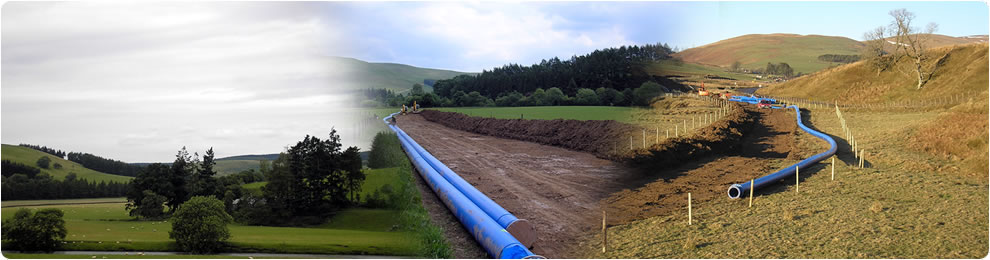 Montage of countryside and pipes
